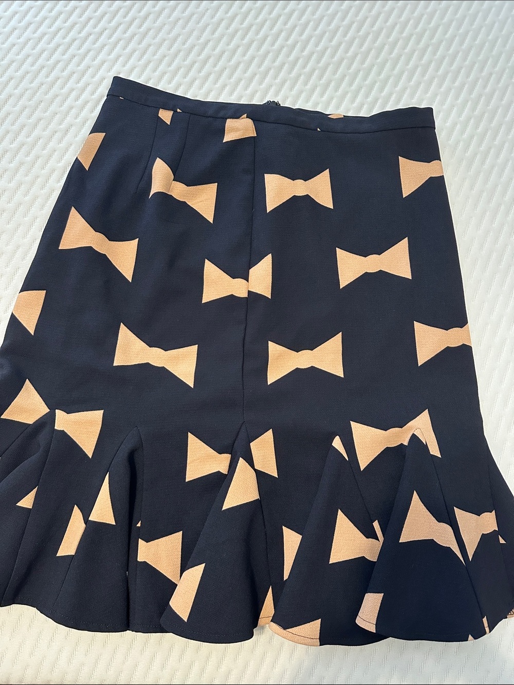 Eva Franco Black Skirt with Beige Bow Motif